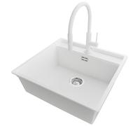 PRIMAGRAN Fregadero bajo Encimera Blanco - Bergen Low Cut Top, 56x53cm