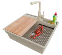 PRIMAGRAN Fregadero Granito Beige - Oslo Pocket, 58x53cm