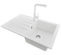 PRIMAGRAN Fregadero Granito Blanco - Milano, 78x50cm