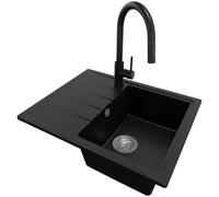 PRIMAGRAN Fregadero Granito Negro - Milano, 62x50cm