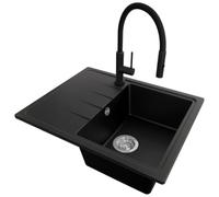 PRIMAGRAN Fregadero Granito Negro - Milano, 62x50cm