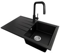 PRIMAGRAN Fregadero Granito Negro - Milano, 78x50cm