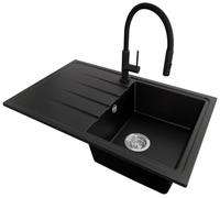 PRIMAGRAN Fregadero Granito Negro - Milano, 78x50cm