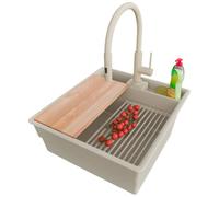 PRIMAGRAN Fregadero Granito Todo Beige - New York Multispace, 48x53cm