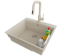 PRIMAGRAN Fregadero Granito Todo Beige - Oslo max step, 58x53cm