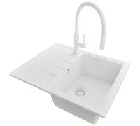 PRIMAGRAN Fregadero Granito Todo Blanco - Milano, 62x50cm