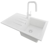 PRIMAGRAN Fregadero Granito Todo Blanco - Milano, 78x50cm
