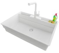PRIMAGRAN Fregadero Granito Todo Blanco - New York Multispace, 78x53cm