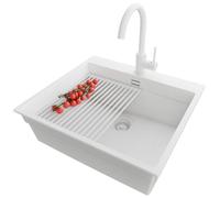 PRIMAGRAN Fregadero Granito Todo Blanco - Oslo max level, 58x53cm