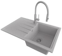 PRIMAGRAN Fregadero Granito Todo Gris - Milano, 78x50cm