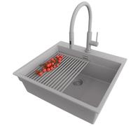 PRIMAGRAN Fregadero Granito Todo Gris - Oslo max level, 58x53cm