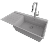 PRIMAGRAN Fregadero Granito Todo Gris - Sydney Ergo, 90x50cm