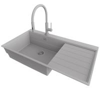 PRIMAGRAN Fregadero Granito Todo Gris - Sydney Ergo, 90x50cm