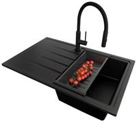 PRIMAGRAN Fregadero Granito Todo Negro - Milano, 78x50cm