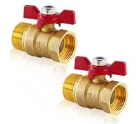 Primasage 2 Piezas Válvula de Bola 3/4 de Latón Llave de Paso