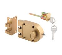 Prime-Line Productos U 9970 - Cerradura resistente a Jimmy, fundido a presión, color latón, golpe angular, cilindro único por Prime-Line Products