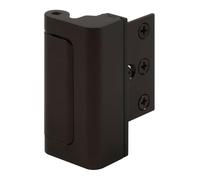Prime-Line U 11126 - Cerradura de refuerzo de puerta, añade seguridad adicional a tu hogar y evita la entrada no autorizada, tope de 3 pulgadas, construcción de aluminio, bronce (paquete individual)