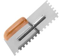 PrimeMatik - Llana con Mango de Madera Rectangular Dentada 240x100mm