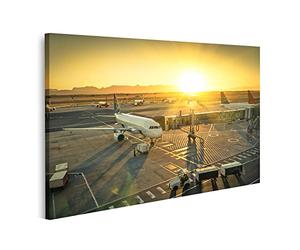Primer cuadro sobre lienzo avión aeropuerto internacional terminal puerta lista para llevar