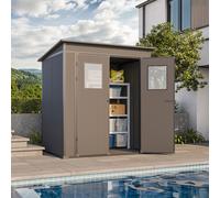 PRIMEYARD 176 x 129 cm Caseta de jardín de plástico, antracita - (GFPV01166)