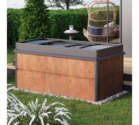 PRIMEYARD Design 200 x 100 x 77 cm Huerto urbano, acero corten, aspecto óxido, Incl. Semillero y Protección contra babosas - (GFPV00786)