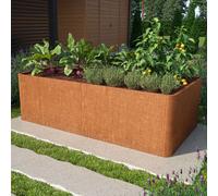 PRIMEYARD Design 200 x 107 x 60 cm Huerto urbano, acero corten, aspecto óxido, con base perforada - (GFPV00821)