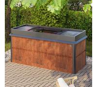 PRIMEYARD Design 200 x 85 x 77 cm Huerto urbano, acero corten, aspecto óxido, Incl. Semillero y Protección contra babosas - (GFPV00790)
