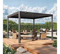 PRIMEYARD Luma Pérgola, 3,5x3,5m, techo de lamas, antracita - (GFPV01121)
