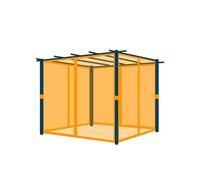 PRIMEYARD Mosquiteras para Pergola Classic 3x4 m - Poliéster - con riel de sujeción y Las Cremalleras - Gris