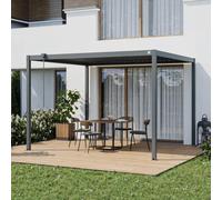 PRIMEYARD Pérgola, 3x3,5m, techo de lamas, antracita - (GFPV01109)