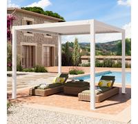 PRIMEYARD Pérgola, 3x3m, techo de lamas, blanco - (400105)