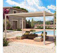 PRIMEYARD Pérgola, 3x4m, techo de lamas, beige - (400148)