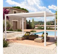 PRIMEYARD Pérgola, 3x4m, techo de lamas, blanco - (400108)