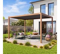 PRIMEYARD Pérgola, 3x4m, techo de lamas, óptica de madera - (400109)