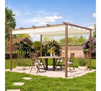 PRIMEYARD Pérgola, 3x4m, techo de toldo, champán - (400103)