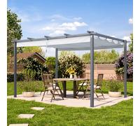 PRIMEYARD Pérgola, 3x4m, techo de toldo, piedra - (400102)