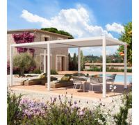 PRIMEYARD Pérgola, 3x6m, techo de lamas, blanco - (400111)
