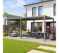PRIMEYARD Pérgola, 3x6m, techo de lamas, gris perla - (400110)