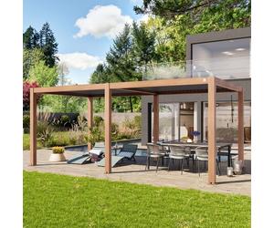 PRIMEYARD Pérgola, 3x6m, techo de lamas, óptica de madera - (400121)