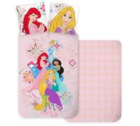 BrandMac Juego de cama Princesas Disney, funda nórdica reversible 140x200cm y funda de almohada