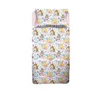 Princess - Juego de sábanas para Cama Individual, sábana encimera, sábana Bajera, Funda de Almohada, Rosa, Disney, 100% algodón, Producto Oficial