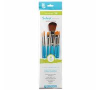 PRINCETON ARTIST BRUSH CO. PRINCETON SelectArtiste, Pinceles para multi-técnica de bellas artes, Sintético, Combinados, Mango Corto, Bolsa de plásico, 6 unidades