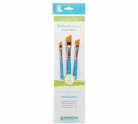 PRINCETON ARTIST BRUSH CO. PRINCETON SelectArtiste, Pinceles para multi-técnica de bellas artes, Sintético, Biselado Sombreador, Mango Corto, Bolsa de plásico, 3 unidades