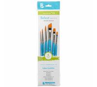 PRINCETON ARTIST BRUSH CO. PRINCETON SelectArtiste, Pinceles para multi-técnica de bellas artes, Sintético y Natural, Combinados, Mango Corto, Bolsa de plásico, 7 unidades