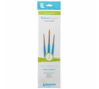 PRINCETON ARTIST BRUSH CO. PRINCETON SelectArtiste, Pinceles para multi-técnica de bellas artes, Sintético, Combinados, Mango Corto, Bolsa de plásico, 3 unidades