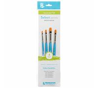 PRINCETON ARTIST BRUSH CO. PRINCETON SelectArtiste, Pinceles para multi-técnica de bellas artes, Sintético, Sombreador Plano, Mango Corto, Bolsa de plásico, 4 unidades