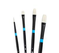 PRINCETON Aspen, Pinceles para acrílico de bellas artes, Cerda sintética, Set de 4 pinceles, mango largo, Funda de plástico