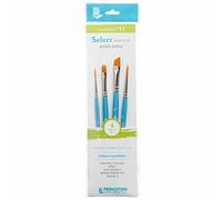 Princeton Select Artiste Set N.º 13 de Pinceles de Técnica Mixta Azul 4pzs | pintura de acuarela, óleo, acrílico y gouache, sintético, mango corto, estudiantes de bellas artes y artistas adultos