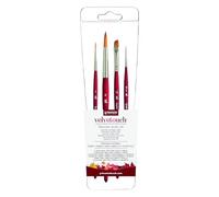 Princeton Velvetouch, Serie 3950, Pincel para acrílico, óleo y Acuarela, Set de 4 Unidades