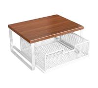 Printer Stand with Storage | Space Saving Double-Tier,Office Organizer Desk Printer Shelf | for Home School Kitchen Counter Workstation Craft Room Oven